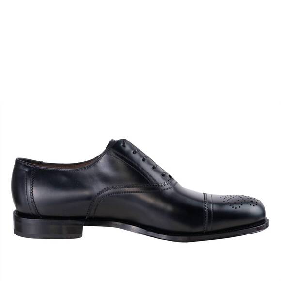 NEW SALVATORE FERRAGAMO men's lace-up leather shoes in black